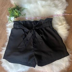 Black Shorts w/ high scrunched waist and pockets